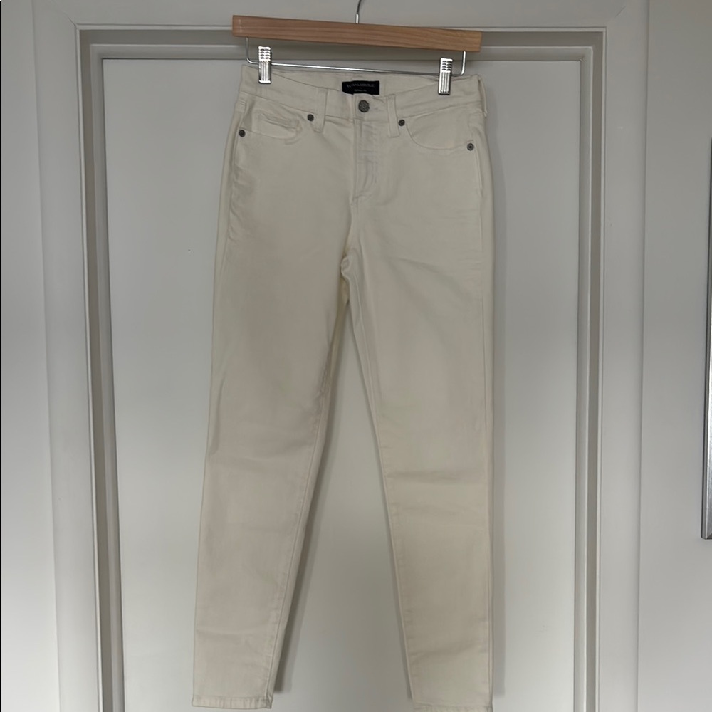 Banana Republic Cream Skinny Jeans